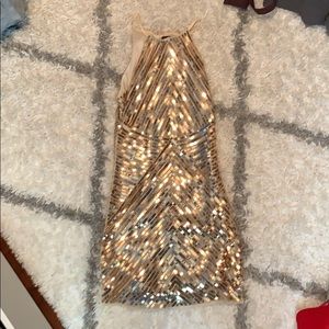 Lulus Gold Sequin Mini Dress